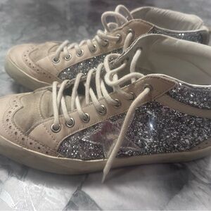 Women's Glitter High-Top Sneakers